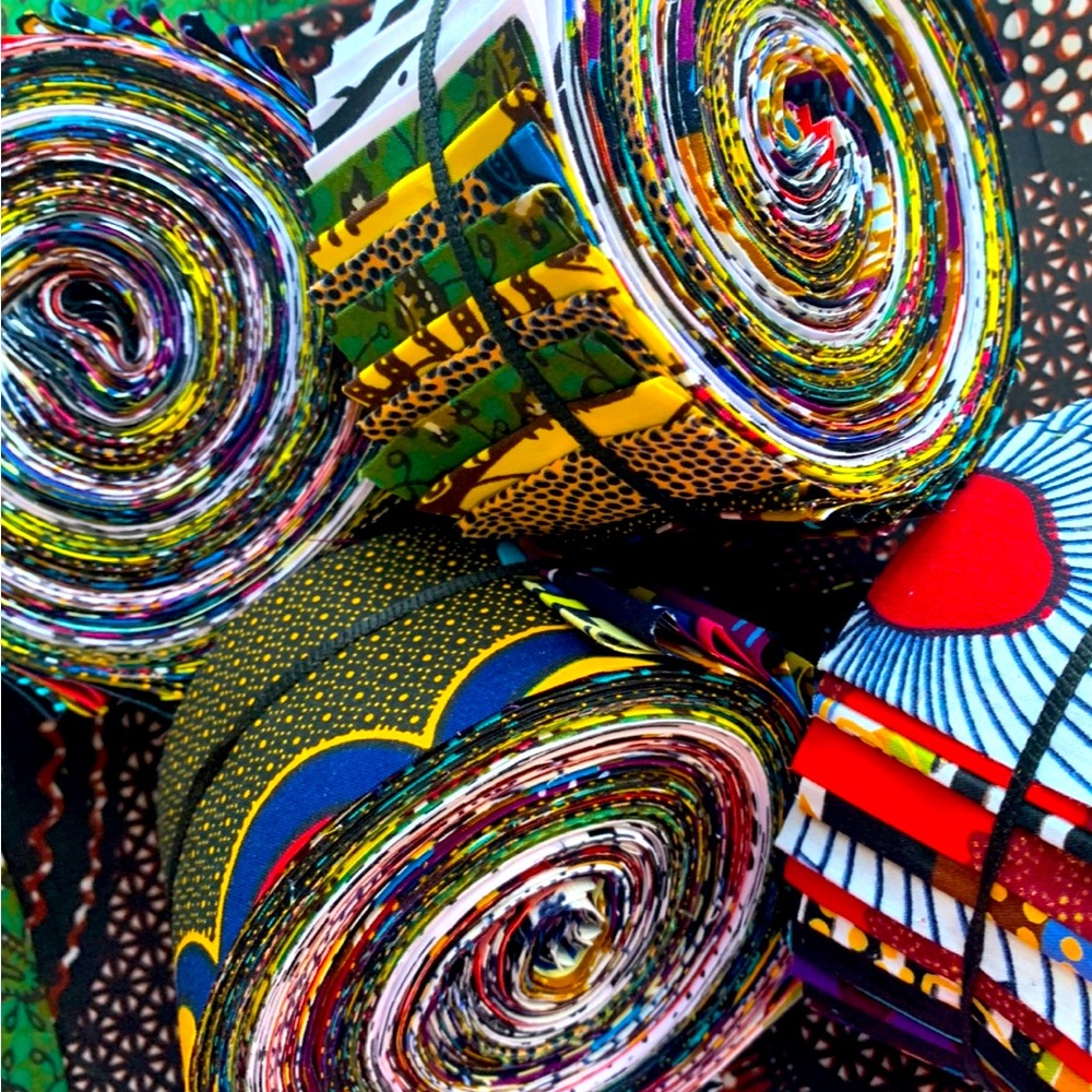Fabric Jelly Rolls,  African Print. 25 and 40 strip per roll.